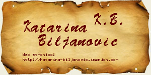 Katarina Biljanović vizit kartica